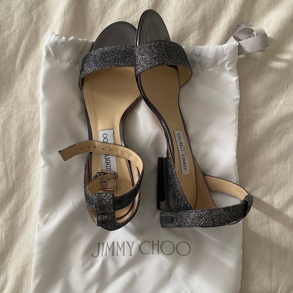 JIMMY CHOO glitter sandals